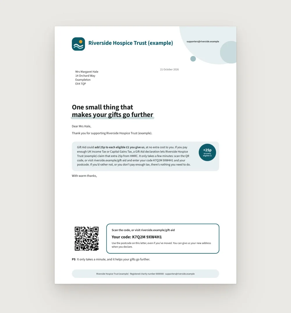 Neighbourhood letter design (example charity)