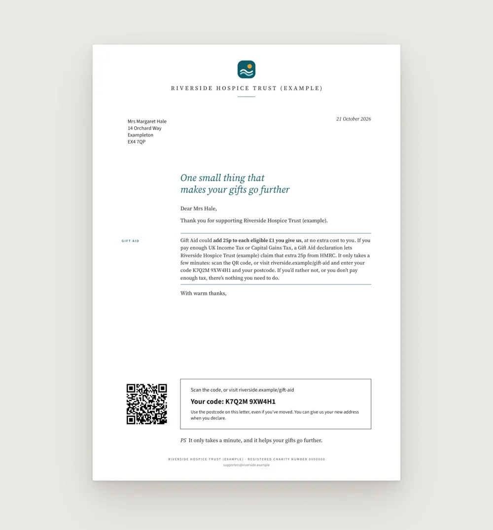 Quiet Luxury letter design (example charity)